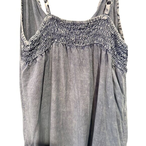 Romeo & Juliet Couture Western Med Denim Chambray Sleeveless Dress Embroidered - Picture 5 of 9